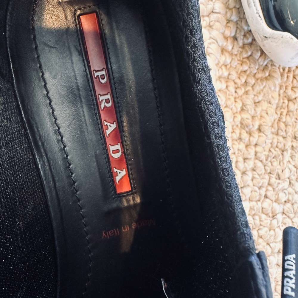 Prada Unisex Black and Red Sneakers - Picture 10 of 11